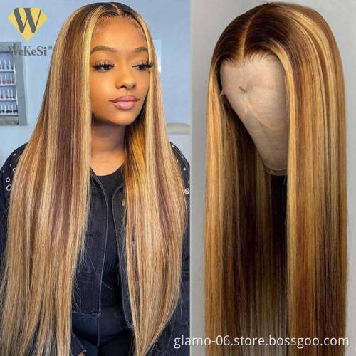 Wholesale Highlight Wig Lace Front Human Hair, Highlighted Human Hair Full Lace Wigs, T part Lace Wigs For Black Woman